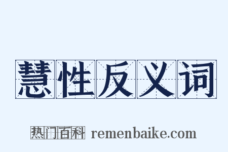 慧性反义词是什么意思的图片